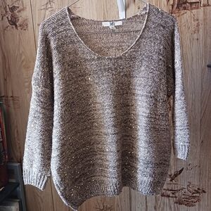 YA Los Angles Gold Sequin Sweater Christmas Holiday New Year